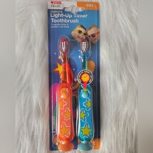 Brand New Light-Up Timer Toothbrush Set - Red and Blue 2 Toothbrushes